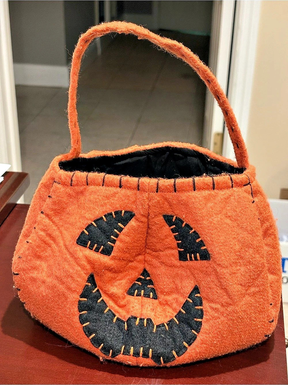 Pottery Barn Kids Pumpkin Halloween Treat Bag Orange